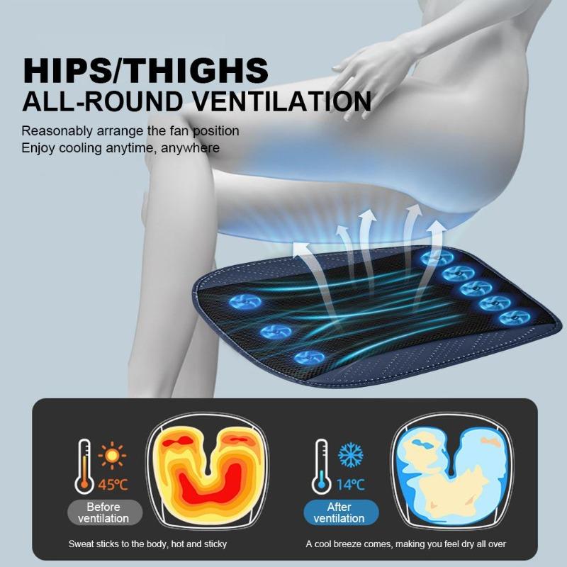 Καλοκαιρινό Δροσερό Μαξιλάρι Καθίσματος Αυτοκινήτου με Ανεμιστήρα USB Γρήγορος Αερισμός Ψύξη Καθίσματος Ψυχόμενο Αυτοκίνητο