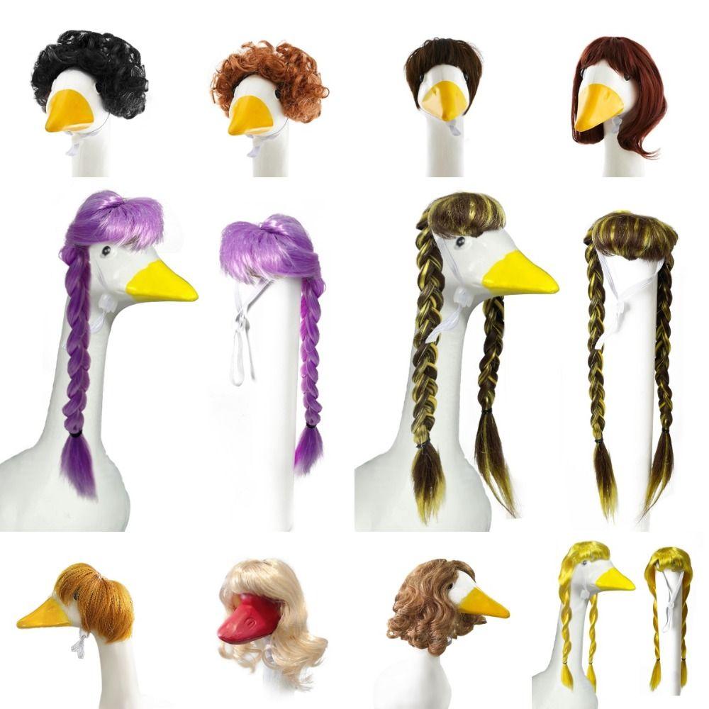 Halloween Christmas Porch Geese Pet Wigs Cosplay Props Garden Statue Decor  Gift