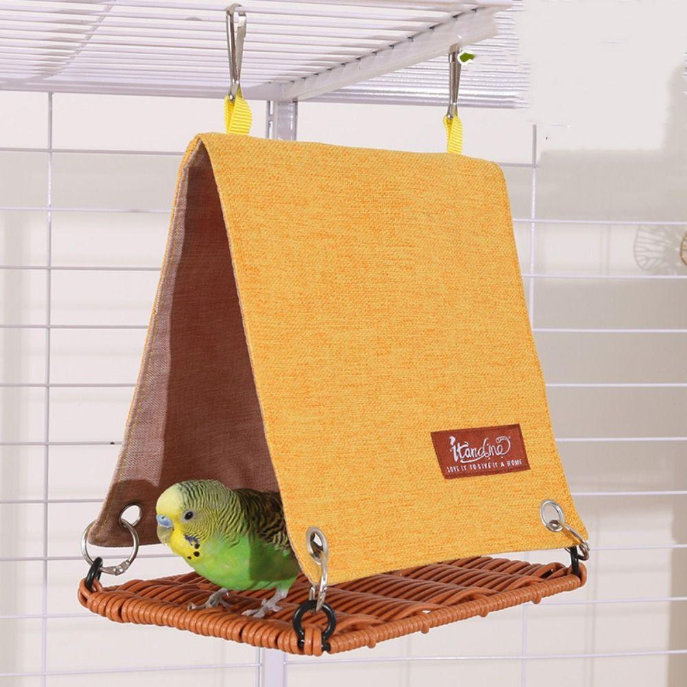 Vogelkäfig Zubehör Hängendes Vogelnest Kühlendes Gewebtes Vogelhaus mit Haken Papagei Schaukel Hängematte Sommer
