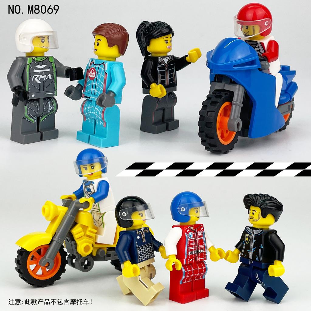 M8069 Racer Building Block Minifigures City Professional Doll Small Particles Toy Bag