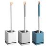 Wall Mounted Toilet Brush, Sanitary Toilet Scrubber with Hole-Free Design And Drainage Base, High-Density Bristles Non-Slip Handle Hygienic Cleaning