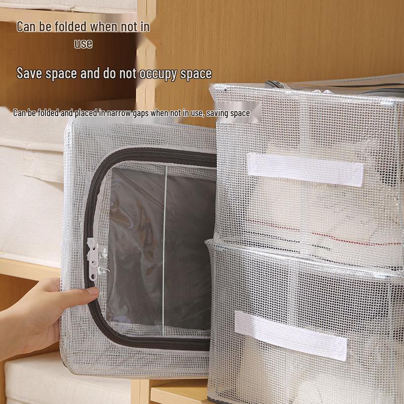 Transparente Aufbewahrungsbox für Schuhe und Stiefel mit Stahlrahmen - Faltbar, Staubdicht, Unterbett-Organizer, Keine Installation erforderlich