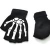 1Pair Fashion for Men Women Luminous Gloves Skull Claw Bone Party Supplies Halloween DIY Decoration Keep Warm Half-finger Gloves