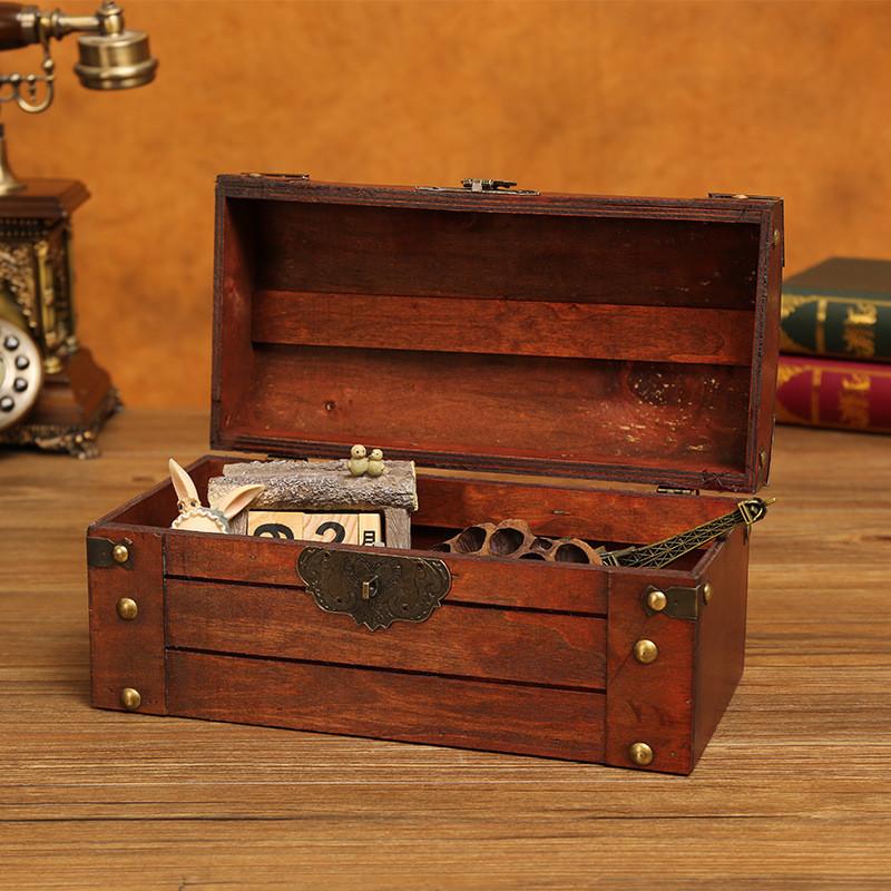Wooden Chest Rustic With Lid For Cd Remote Toys And Decorations Accessories