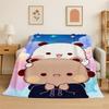Süßer Bubu Dudu Liebe Cartoon Bär Weiche Flanell Decke, Gemütliche Decke für Bett, Couch, Sofa, Schlafzimmer, Wohnzimmer, Reisen, Camping