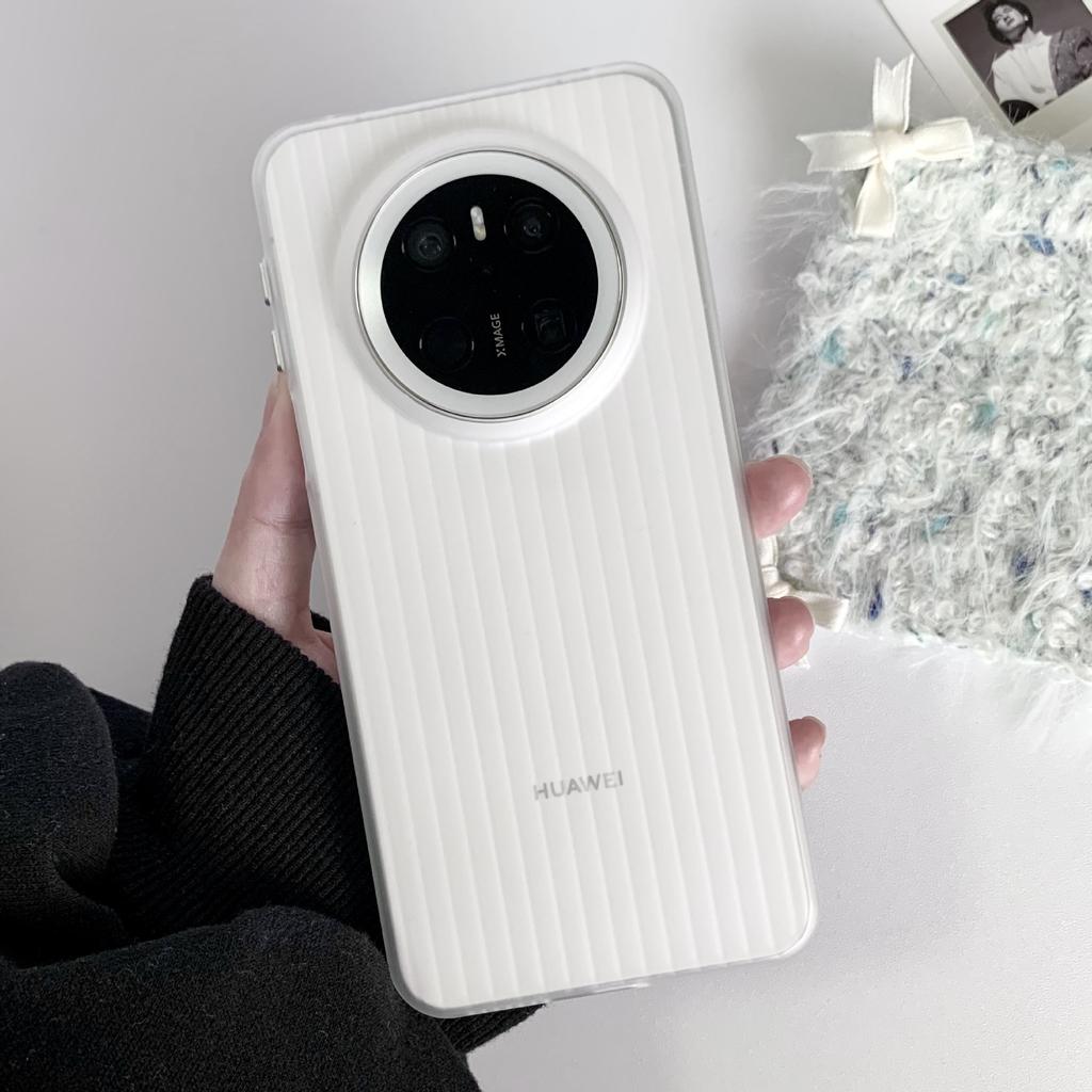 Corrugated Grating Pattern Is Suitable for Huawei Pura90Pro Magnetic Mobile Phone Case Magic8 Matte Transparent PC Hard Sheath