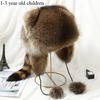 Little Raccoon Hat Ear Protectors American Raccoon Fur Bully Hat Children's Parent-child Unisex Couple Fur Hat