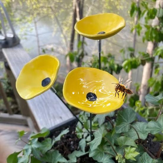 Bee Watering Station Butterfly Puddler Hummingbird Drinking Cup Weather-Resistant Easy To Install Colorful Bee Watering Cup