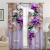 2 Pcs Flower Pearl Pendant Print Curtains,suitable for Bedroom,living Room Kitchen Decoration,home Decoration,window Decoration