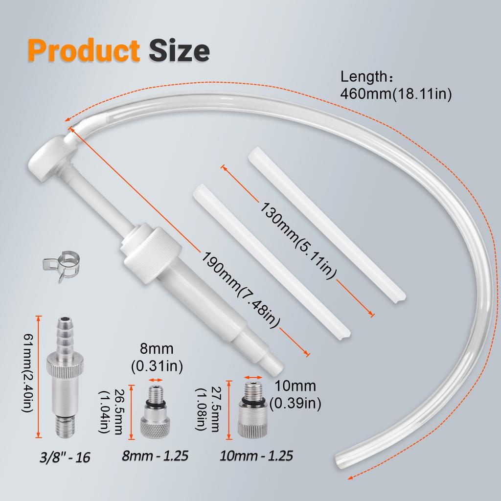 For Transfer Gear Oil Differential and Transmission Fluid Fit Standard Quart Bottle with 3/8inch 8mm 10mm Adapter Gear Lube Pump