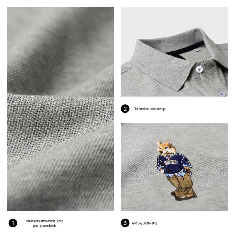 SEPTWOLVES Wrinkle-Resistant Long-Sleeve Polo Shirt
