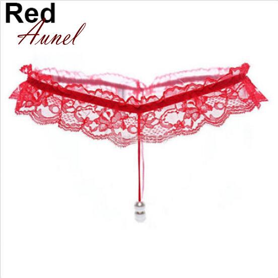 Sexy Lace Decor Crotch Stringi Majtki Bielizna