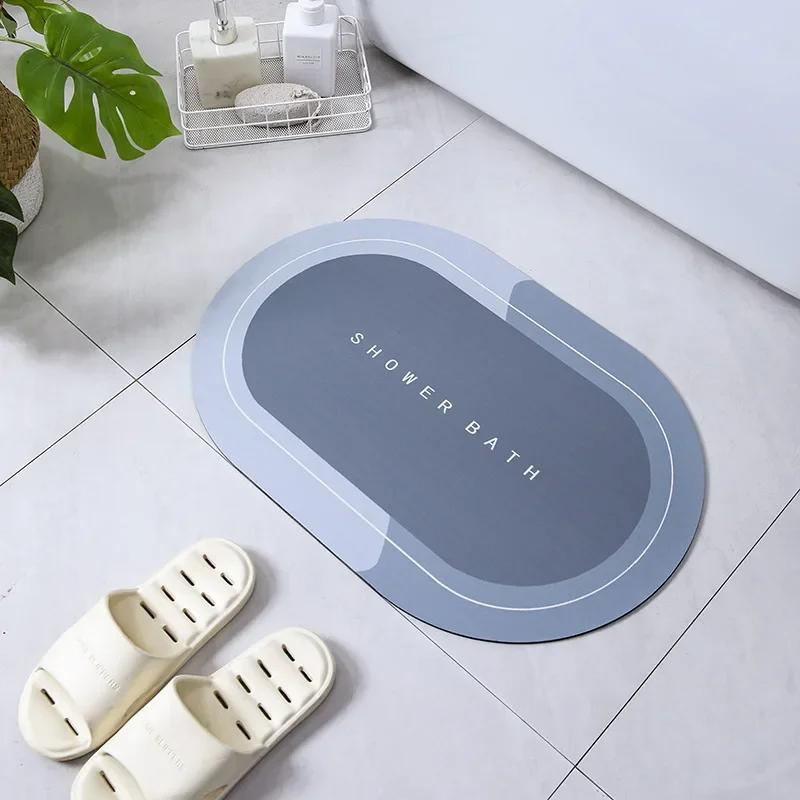 

Super Absorbent Shower Bath Mat Bathroom Anti-Slip Carpet Rug Simple Kitchen Entrance Soft Door Bathtub Side Bath Mat Home Decor 40x60cm