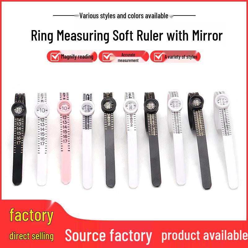Ring Sizer Measuring Tape with Magnifying Glass for Finger Circumference