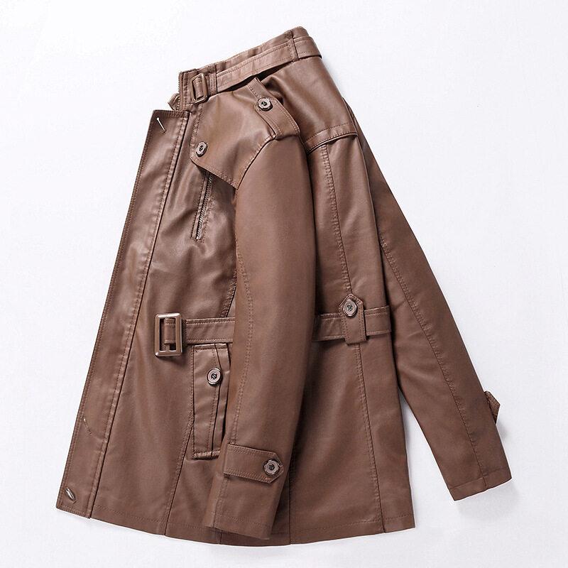 Leder Herren Winter Verdickte Samtjacke Jugend Lässige Mittellange Warme Baumwolljacke