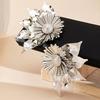 European and American Exaggerated Jewelry Asymmetrical Three-dimensional Metal Heavy Industry Flower Stud Earrings Retro Elegant Fashion Earrings