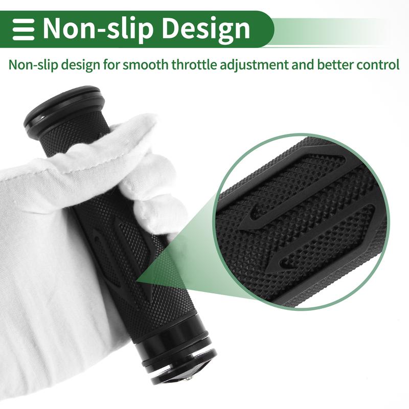 Motoforti Motorcycle Hand Grip Cover Rubber Aluminum Alloy Handlebar Grips for Motorcycle Scooter Bicycle ATV Black Universal
