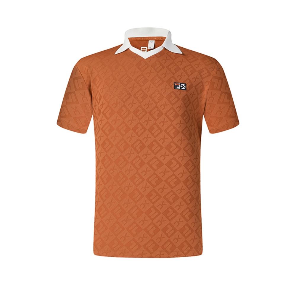 

New FILA TENNIS Polo Shirt Men s Pineapple Brown A11M523133FOR 180/100A/XL