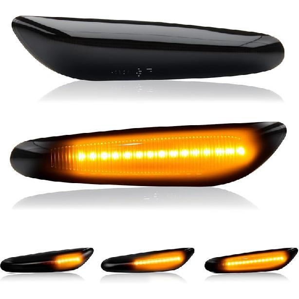 D-Lumina Sequential Amber LED Side Marker Lights Turn Signal Lamp Assembly for BMW E90 E91 E92 E93 E46 E53 E60 E61 X3 E83 X1 E84 E81 E82 E87 E88 Side