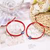 Cross-border Hot-Selling Adjustable Woven Flat Knot Seven Knots Lucky Red String Handmade Couple Bracelet for Men and Women