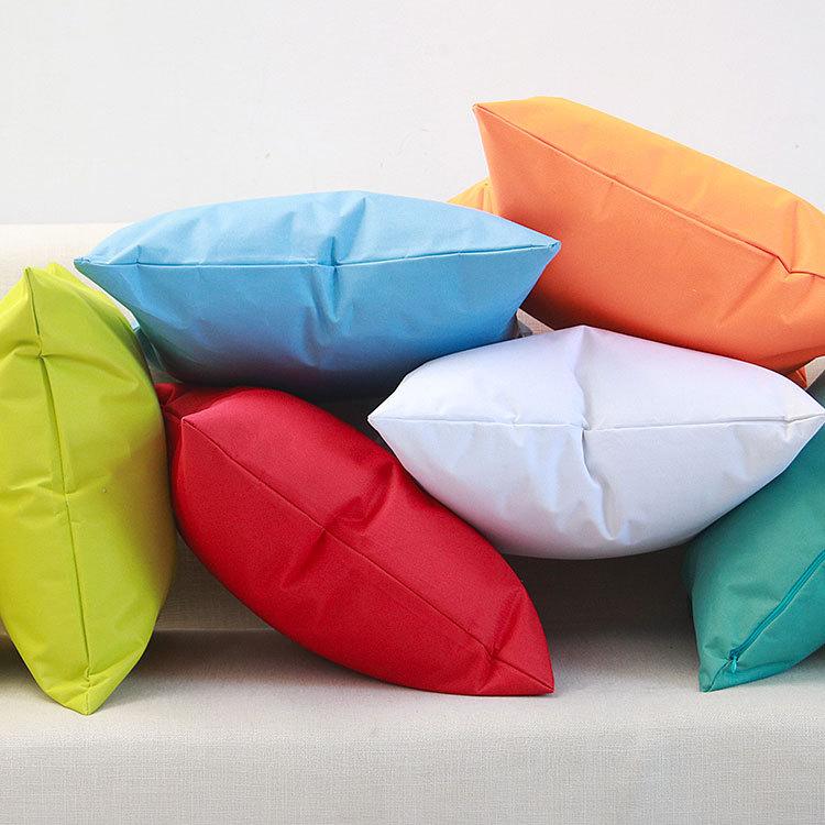 Solid Color Outdoor Waterproof Cushion Cover Candy-colored Simple Rainproof Stain-resistant Throw Pillow Covers for Patio Sofa