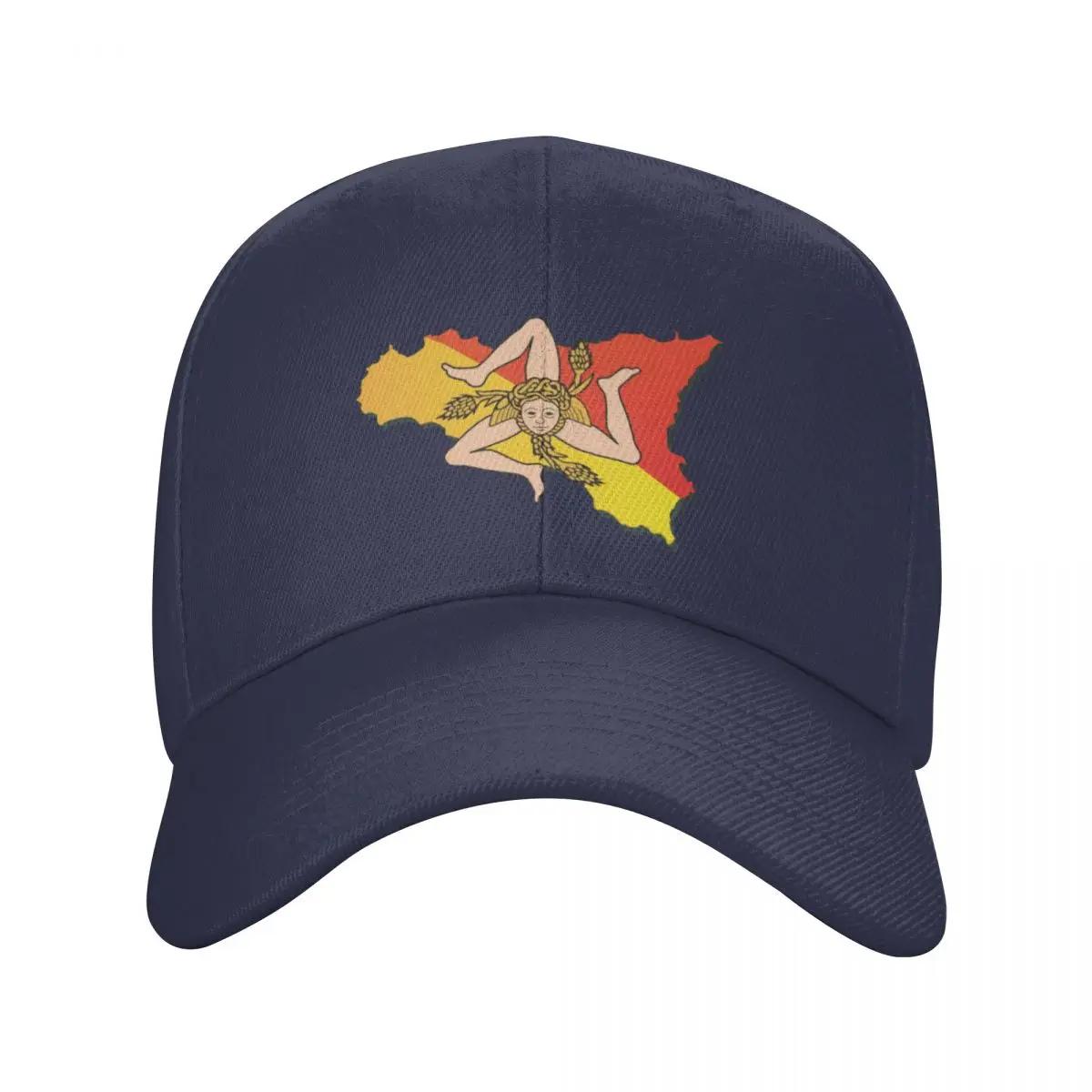 

Classic Sicily Sicilia Flag Map Baseball Cap for WoUnisex Unisex Breathable Italian Sicilian Pride Dad Hat Sports Snapback Caps Adjustable Cap