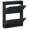 Wall Mounted Shoe Cabinet HAARLEM 71 X 17 X 86 Cm Black