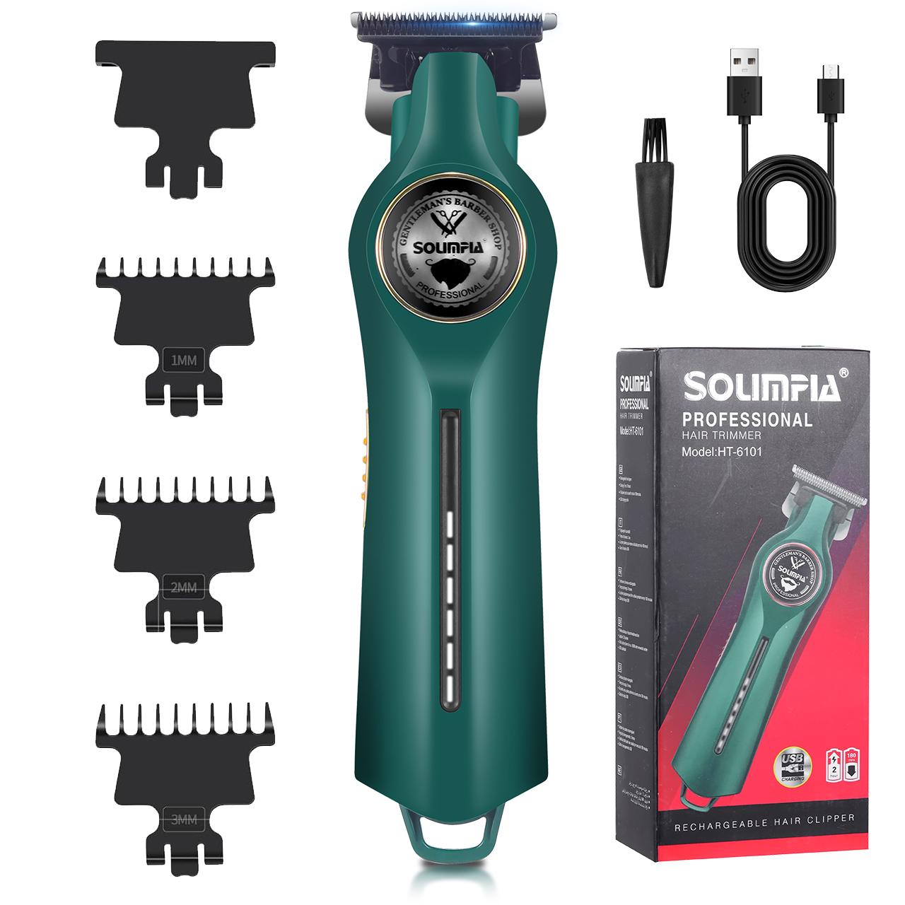 

Профессиональные машинки для стрижки волос для мужчин, беспроводные парикмахерские машинки для стрижки волос, ухода за волосами, аккумуляторный триммер для бороды зелёный