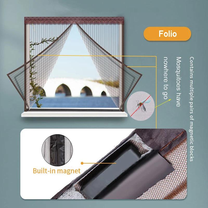 Summer Anti Mosquito Window Curtain Net Invisible Mosquito Screen Window Self Installing Home Mosquito Net Gray Zipper Anti Cat Scratch
