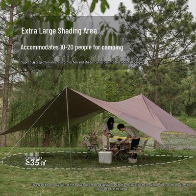 Mountain Guest Wood Canopy: Large Outdoor Rainproof Sunshade Shelter for Camping