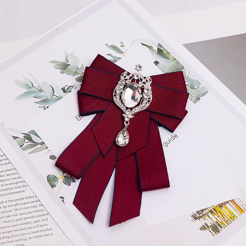 Japanese Art Style Dress Pin With Water Drill And Bow Knot For Adult Women