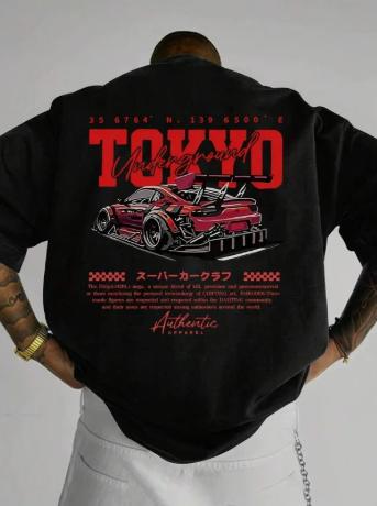 Pure Cotton Unisexs ShortSleeved TShirt with Printed Round Neck Fashionable Versatile Unique Racing Style Trendy Casual Top