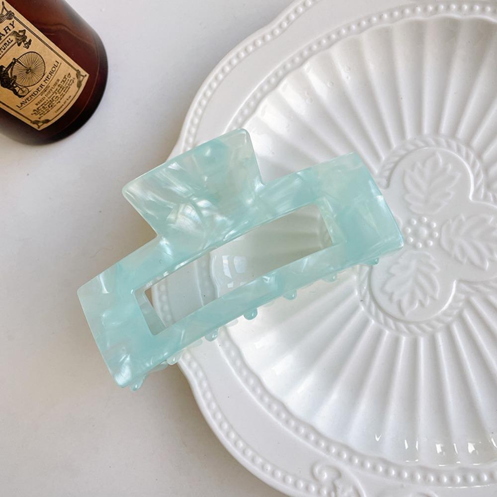 French Style Rectangular Hollow Hair Claw Colorful Shark Clip Acetic Acid Hair Clip  Travel