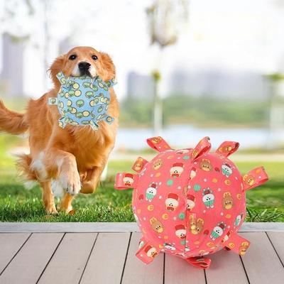 Plüschgriff Hundespielzeug mit Glöckchen Haustierbedarf Interaktiver Ball Hundespielzeug für Aggressive Kauer Training Dekomprimieren Bissfest