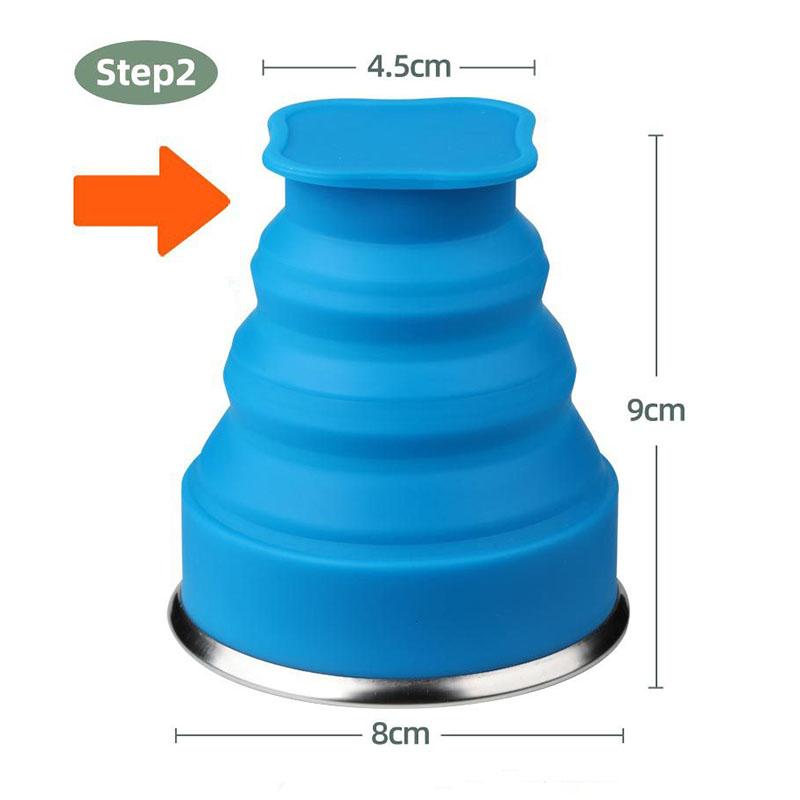 200ml Portable Silicone Folding Water Cup Outdoor Use Heat Resistant Telescopic Collapsible Foldable Mug With Lid For Travel Camping