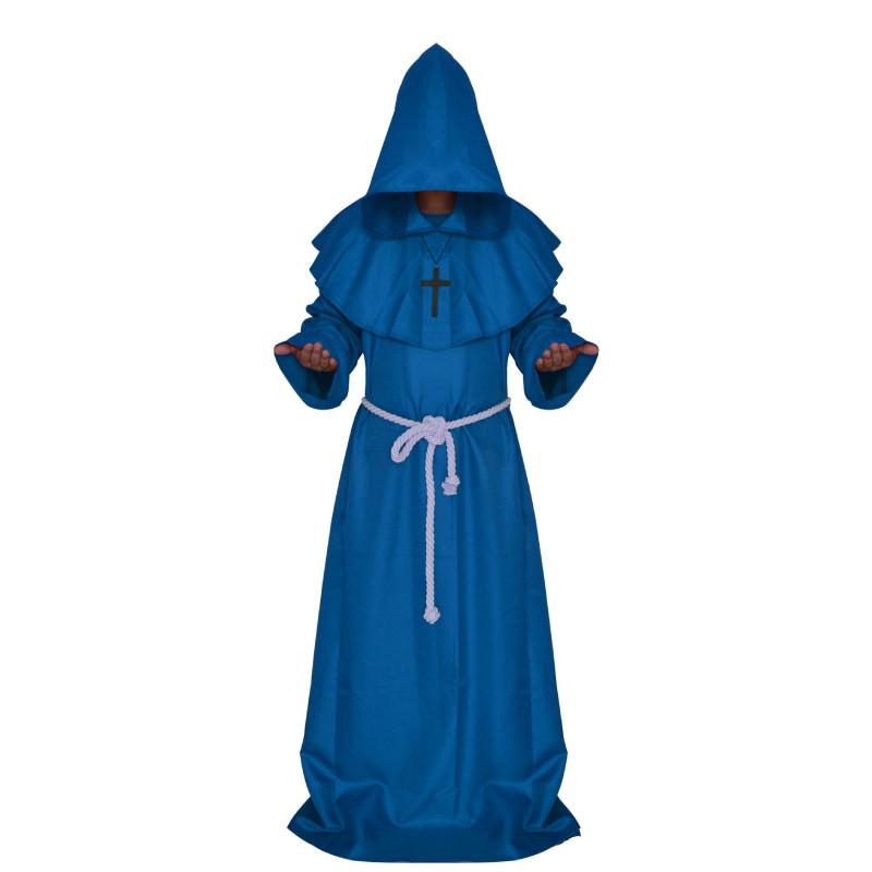 Halloween Medieval Monk Costume Wizard Priest Robe Shawl Set For Costume Parties And Themed Events