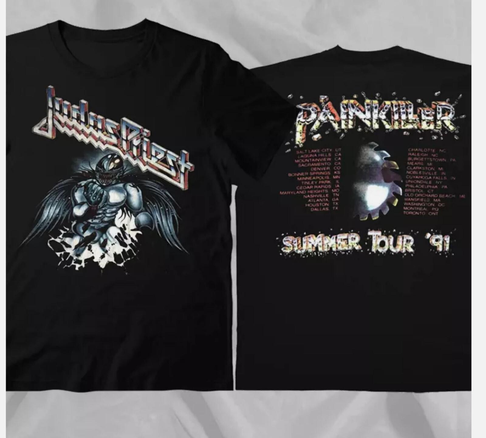 Judas Priest Painkiller 1991 Летний Тур Двусторонняя Футболка Хлопок Все Размеры XXXXL