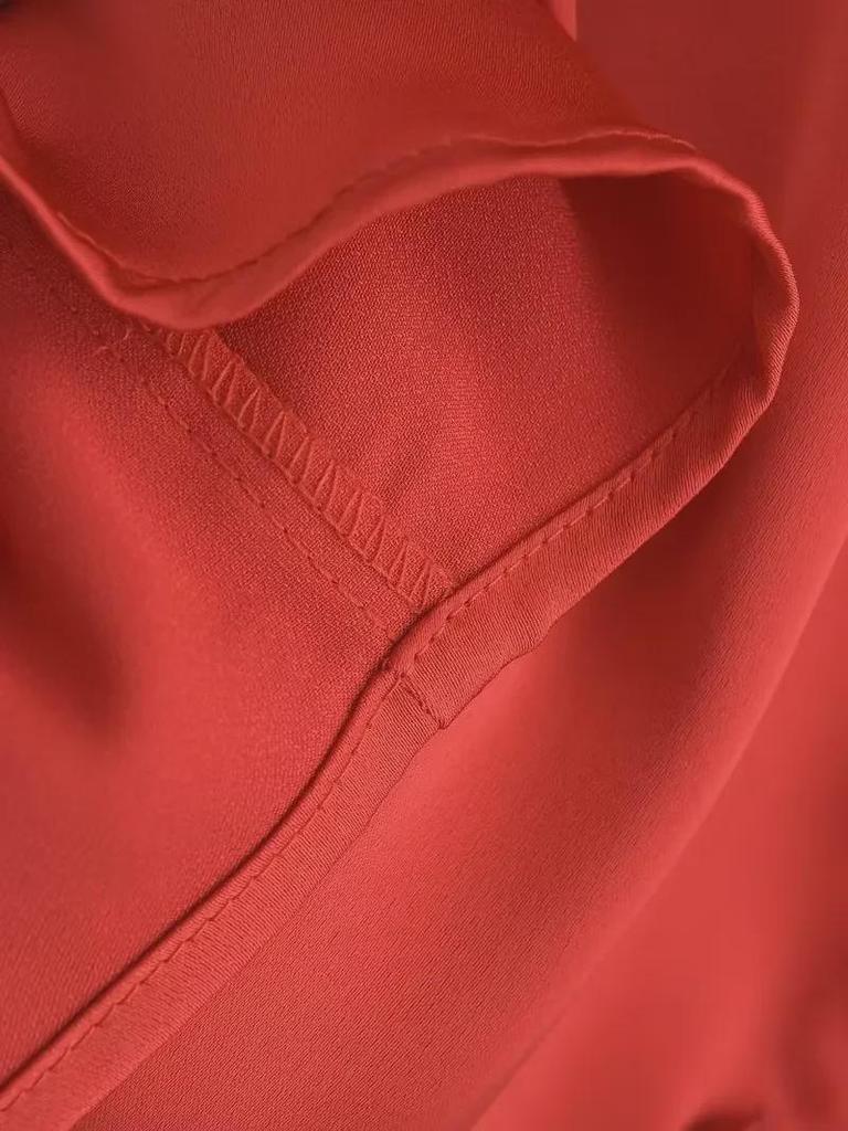 2025 Women's Summer Satin Silk Long-Sleeve Short Shirt - European & American Style