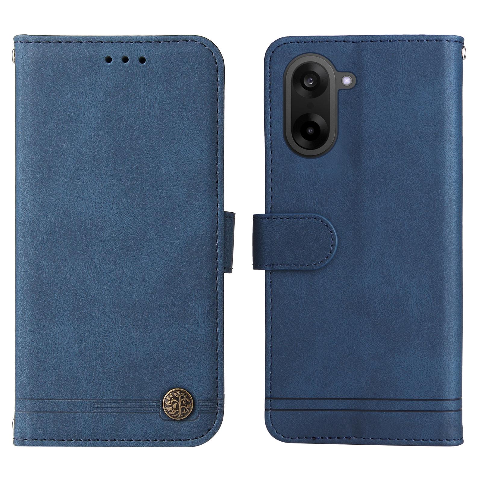 

Для OnePlus Ace 5 Racing 5G/OnePlus Nord CE5 5G Кожаные чехлы-кошельки Чехол для телефона с эффектом кожи и подставкой со шнурком Blue