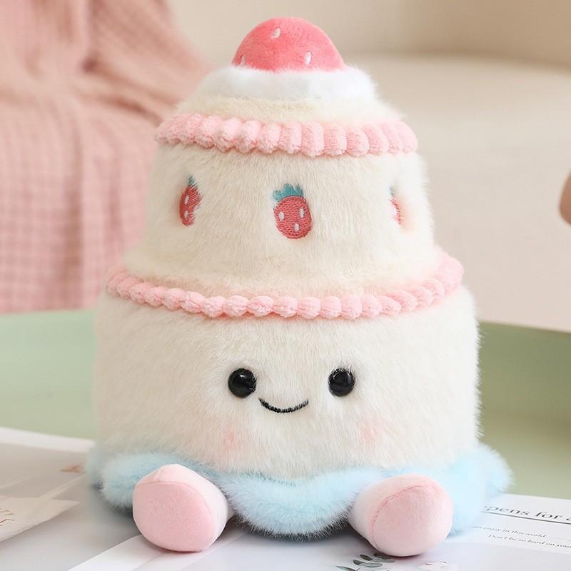 Cake Birthday Teddy Bear Plush Toy Stuffed Animal Doll Decoration Kids Gift