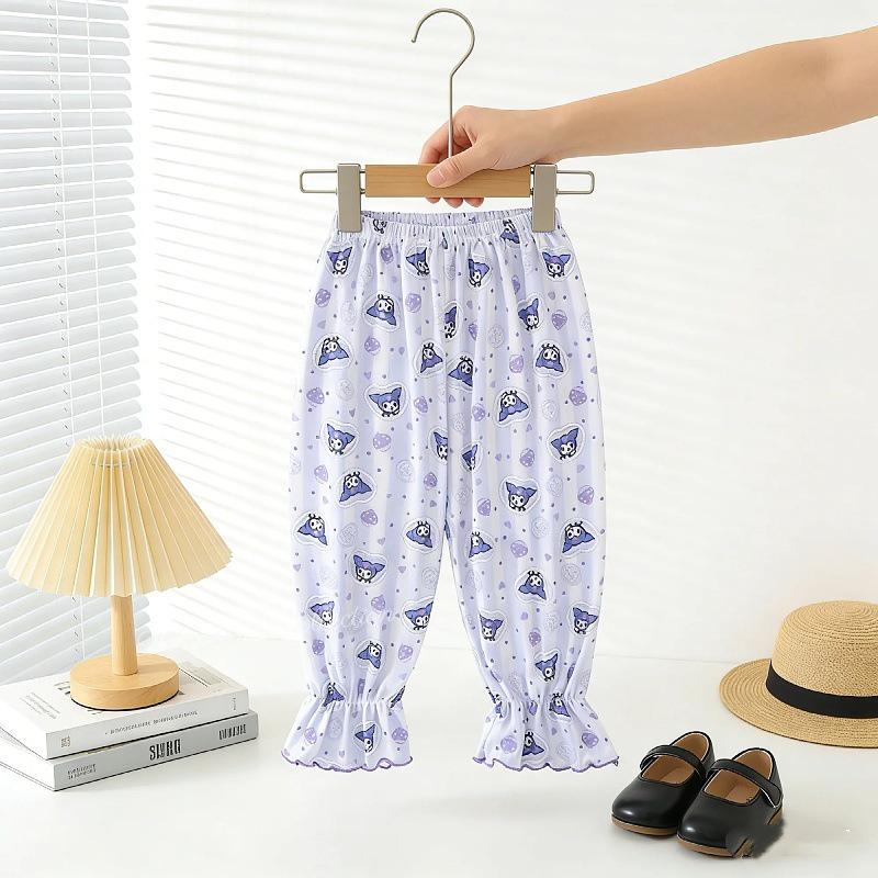 Girls' Ice Silk Short-Sleeve T-shirt & Mosquito Repellent Pants Two-Piece Set