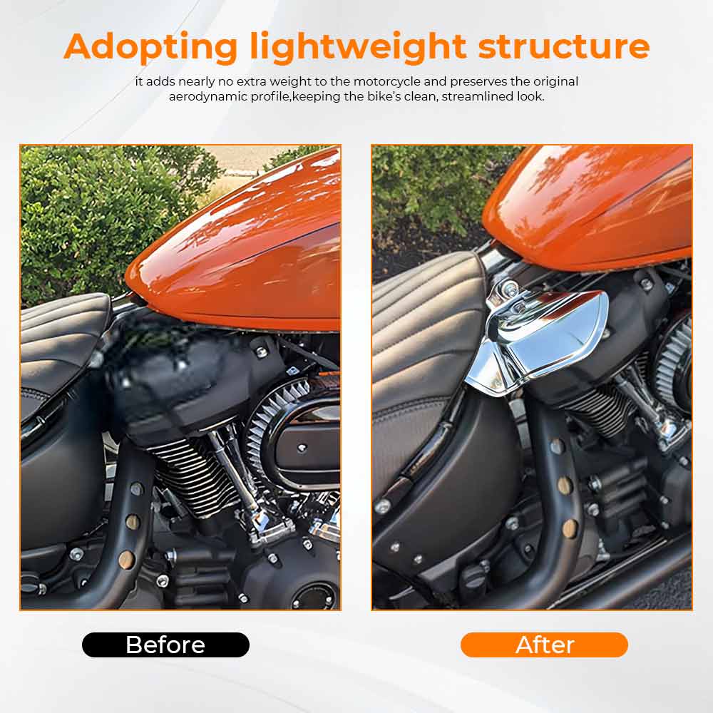 Motorcycle Accessory 1 Pair Heat Deflector Shields ABS Plastic Chrome Fit For Harley Softail Heritage Classic FLHC 2018-2026