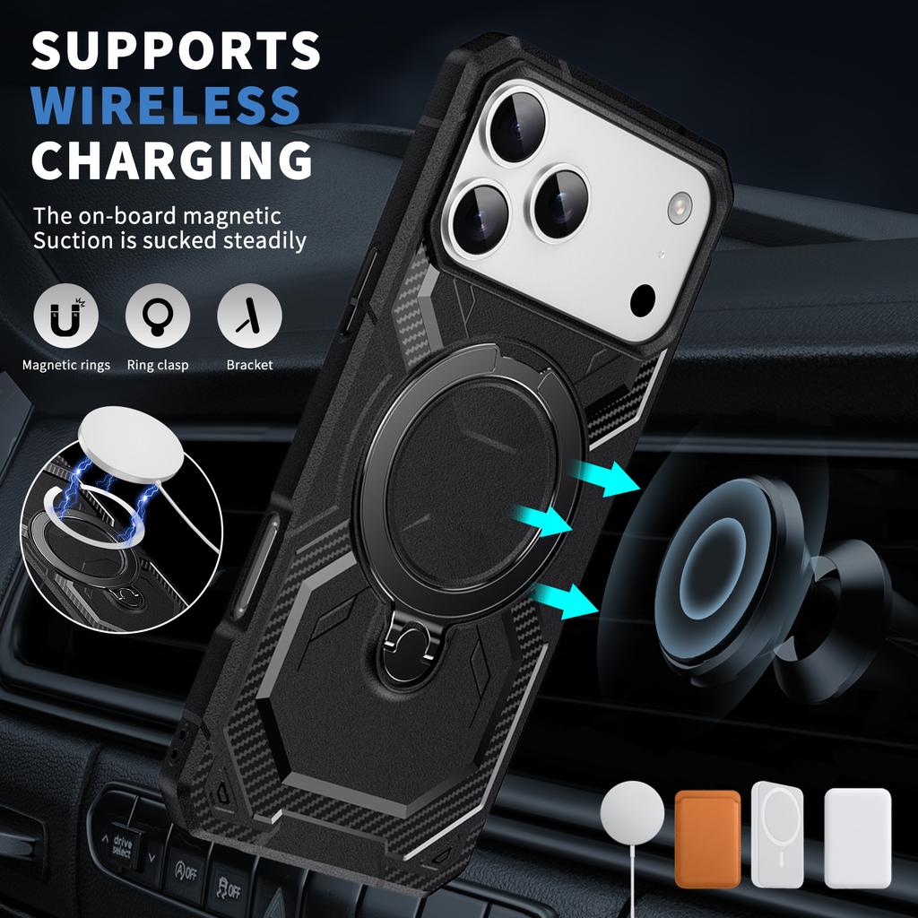 For iPhone 17 Pro Max Case Compatible with MagSafe Kickstand TPU+PC Phone Cover