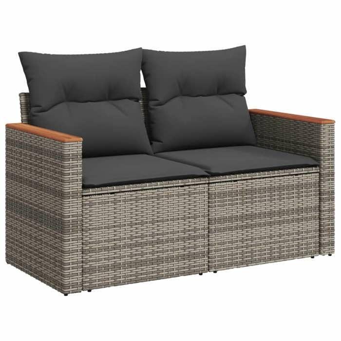 VidaXL Garden Lounge Set with Cushions 8 Pcs, Patio Sofas, Patio Furniture Set, Outdoor Furniture, Grey 3225892