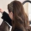 Women's Wide-Brimmed Leopard Print Headband, Fashionable Hairband Style, High Top Skull, Vintage Hair Pressing, Face Washing Headband, Hair Accessory