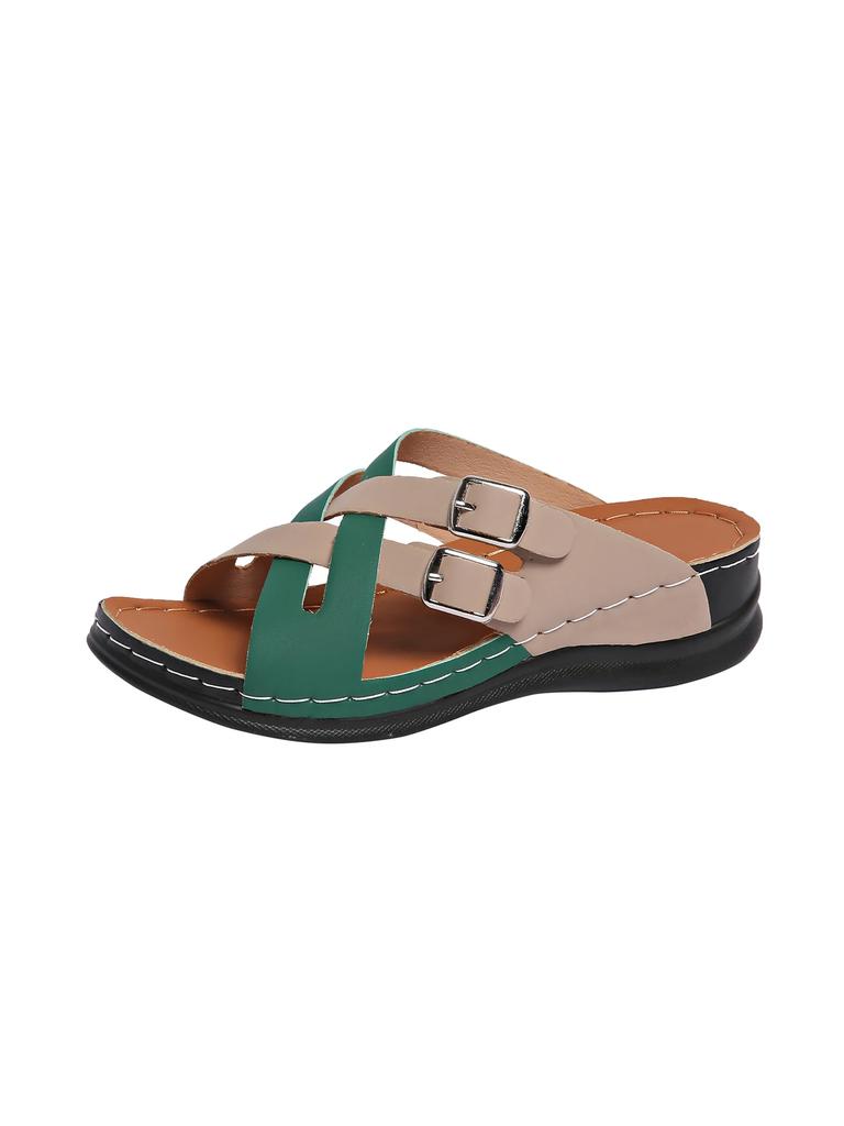 Fashion New Women Slippers Lightweight Comfortable Wedge Sandals Open Toe Anti-Slip Slippers Casual Female Platform Retro Shoes Slides
