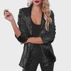 European & American Sequin Lapel Suit Jacket: Casual Long Sleeve Commuter Style