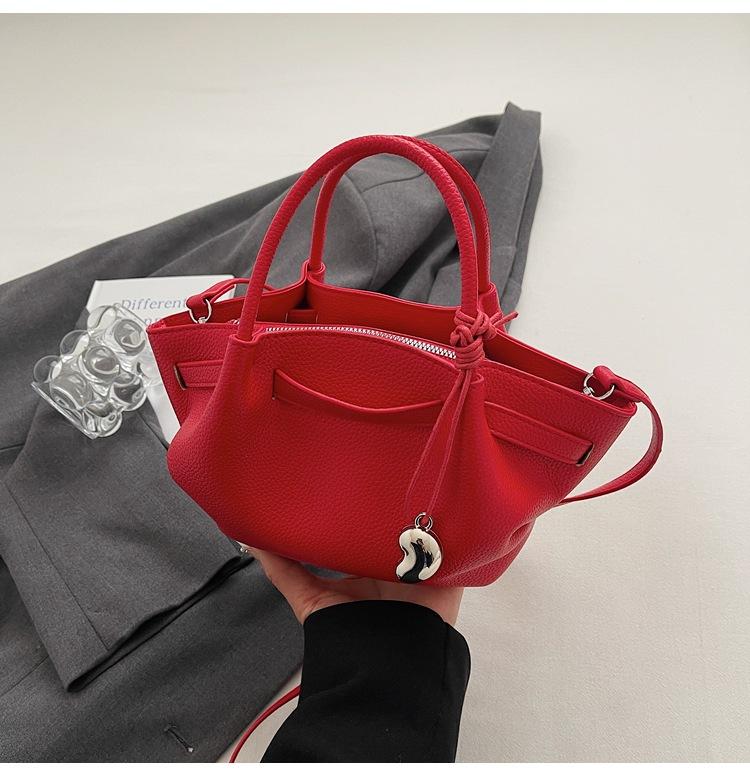 

2025 retro wing bag portable tote bag summer new bucket bag premium texture shoulder messenger bag