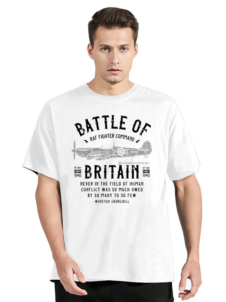 Battle Of Britain The Few - Winston Churchill Spitfire Cotton Fitness T-shirt Oversized Unisex Tshirt Streetwear Tops Tees