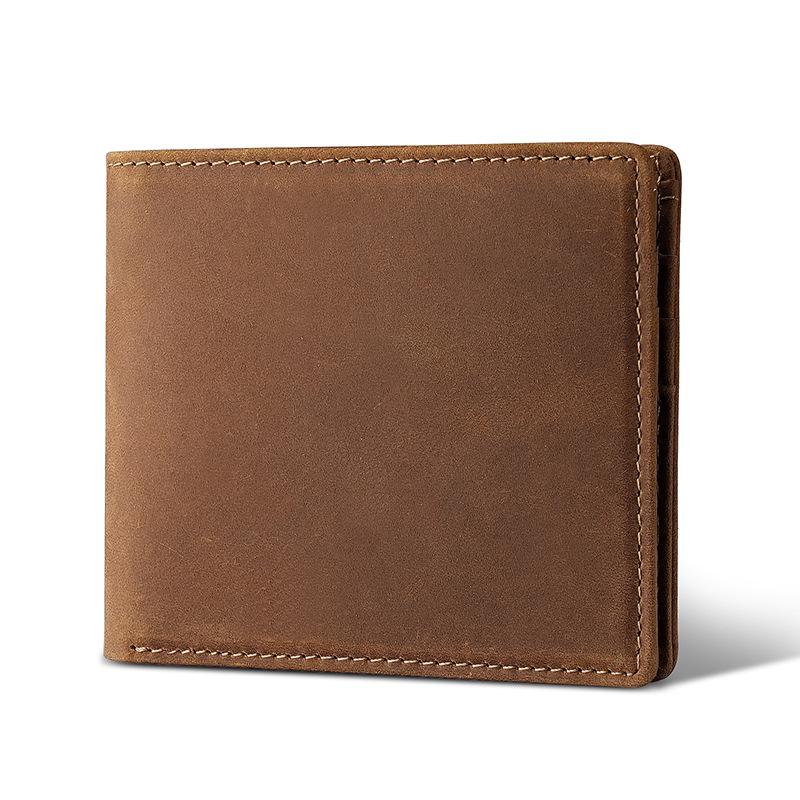Billetera de Cuero para Hombre Cuero Crazy Horse Billeteras de Cuero Regalo para Hombre